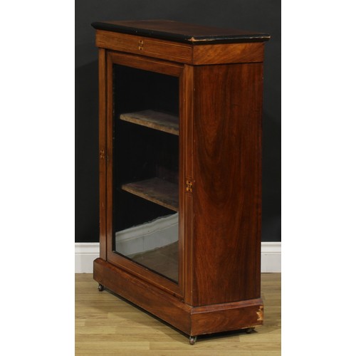 2112 - A Victorian walnut and parquetry pier cabinet, 101.5cm high, 79.5cm wide, 29.5cm deep, c.1880