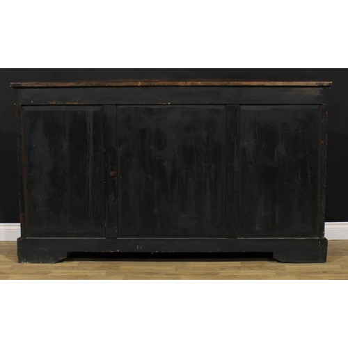 2067 - A Victorian gilt metal mounted walnut and marquetry credenza, slightly oversailing top above a centr... 