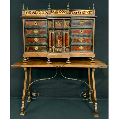 1579 - A Baroque gilt metal mounted tortoiseshell, rosewood and ebonised Wunderkammer collector’s cabinet, ... 