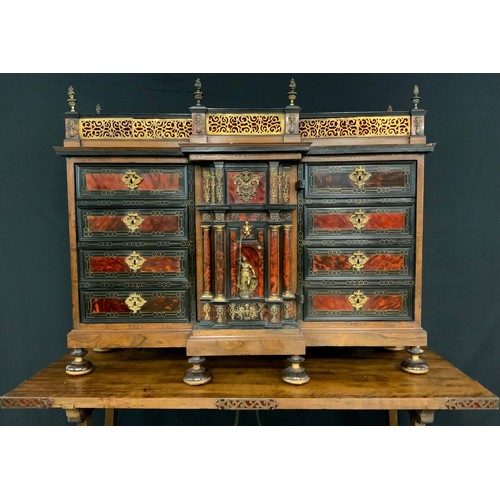 1579 - A Baroque gilt metal mounted tortoiseshell, rosewood and ebonised Wunderkammer collector’s cabinet, ... 