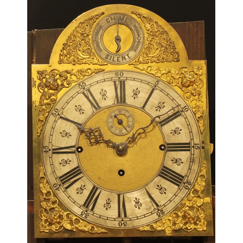 2036 - An Edwardian Sheraton Revival satinwood crossbanded mahogany and marquetry musical longcase clock, 3... 