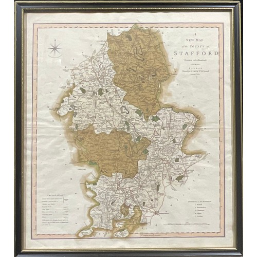 1309 - A New Map of the County of Stafford, Divided into Hundreds, printed for C Smith, No.172 Strand, Janu... 