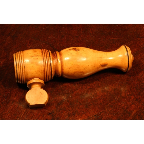 1071 - Nutcrackers - a 19th century boxwood screw-action nut cracker or ham hock bone holder, turned handle... 