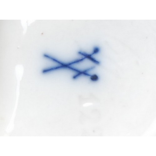 170 - A pair of Meissen figures, of a gardener and a flower lady, he with a spade and watering can, she wi... 