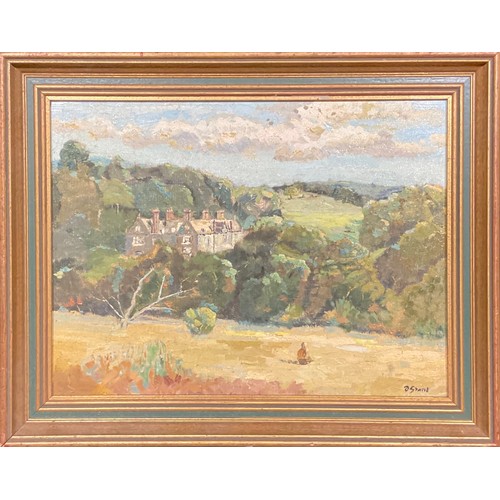 383 - D Grant
Landscape
bears signature, oil on board, 29.5cm x 38.5cm