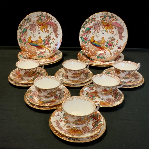 3 - A Royal Crown Derby Olde Avesbury part tea service comprising dessert plates, side plates, tea cups ... 