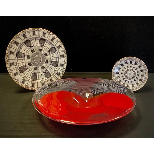 69 - Svaja - a contemporary Studio Art glass sculptural table centre bowl of abstract form, the irregular... 