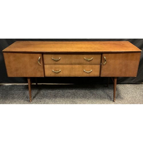 88 - A mid-century design walnut veneered sideboard, by Merridew furniture, 68.5cm high x 152.5cm wide x ... 