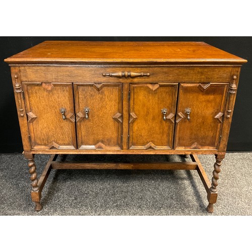 91 - A Garrard RC 120 Mk. II four speed ‘Record changer system’ turn-table, c.1958, in an oak cabinet, 76... 