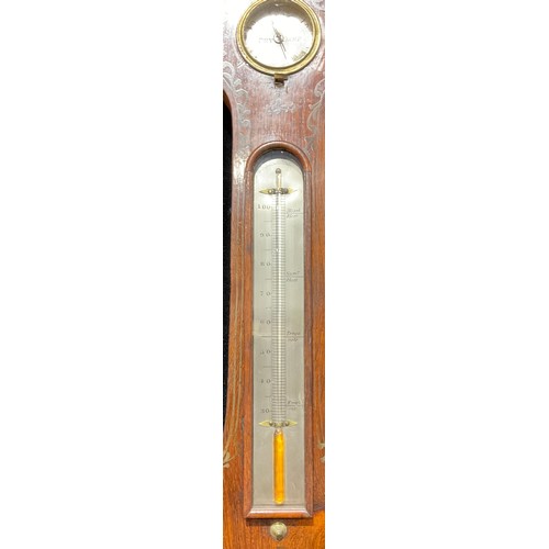 2063 - An early Victorian rosewood wheel barometer, A. Vannini, 25 Spring Street, Sheffield, 94cm high, c.1... 