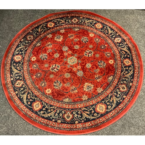 A Circular wool rug, approx 170cm diameter , similar runner, 250cm x ...