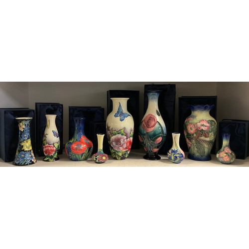 118 - An Old Tupton ware vase, decorated with Butterflies, others floral, assorted shapes and sizes, all b... 