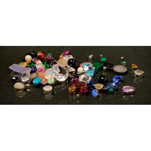 418 - Loose Gemstones, assorted inc opalite, quartz, topaz, citrine, etc, assorted shapes and sizes, appro... 