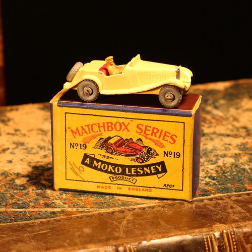 17 - Matchbox '1-75' series diecast model 19a MG Midget TD, cream body with red interior seating, painted... 