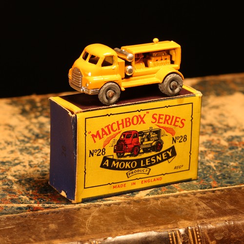 25 - Matchbox '1-75' series diecast model 28a Bedford compressor, orange/deep yellow body, silver grille,... 