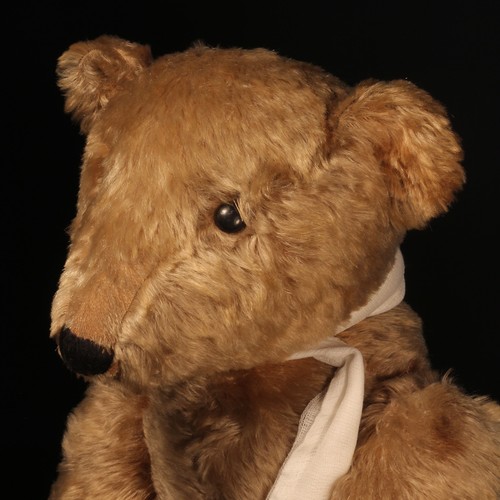 81 - A large early 20th century jointed golden mohair teddy bear, attributed to Steiff (Germany) and affe... 