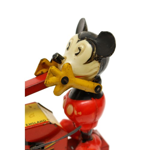 118 - Walt Disney and Mickey Mouse Interest - a Wells O Gauge tinplate and clockwork novelty Mickey Mouse ... 