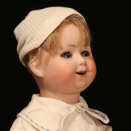 168 - A William Goebel (Germany) bisque head and painted jointed composition bodied character doll, the bi... 