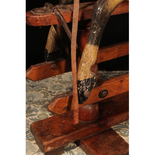 176 - A late 19th century English wooden rocking Horse, of small proportions, attributed to Frederick Henr... 