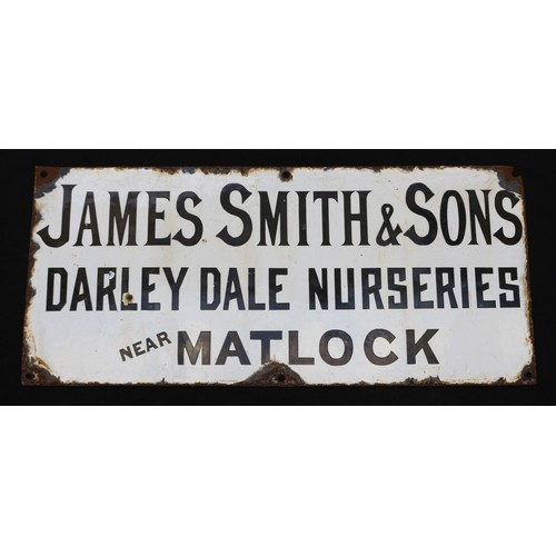 193 - Advertising, Derbyshire Interest - a rectangular shaped single sided enamel sign, black lettering on... 