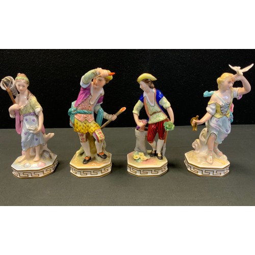 18 - A set of four Royal Crown Derby figures representing the Elements; Fire, Water, Earth, each signed '... 