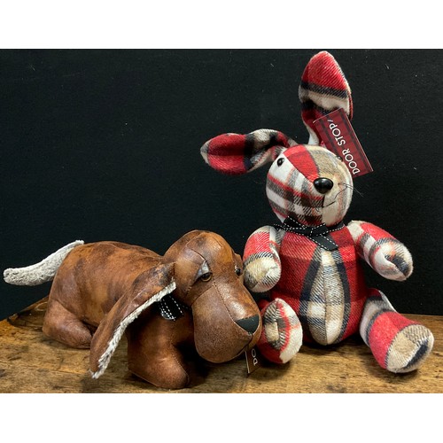 98 - A stuffed Doorstop, as a Rabbit, 38cm high, another Dog, 50cm long (2)