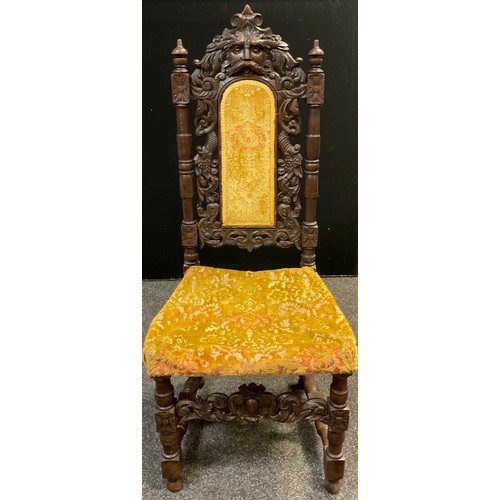 103 - A 19th century Gothic revival oak hall chair.