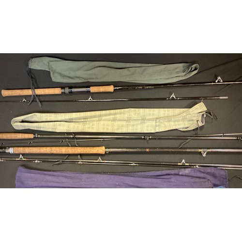 123 - Fishing / fly fishing - a Daiwa carbon C96 Salmon rod, AFTMA 10, 14’;  Daiwa ‘Sensor’, Carbon compos... 