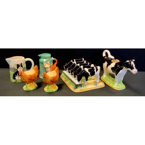 186 - A Border Fine Arts James Herriot's Country Kitchen Five Calves toast rack; others Cow Creamer, Jess ... 