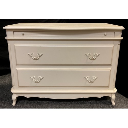 215 - A Laura Ashley French style chest of drawers, with draw-out brush slide top, along with a conforming... 