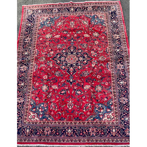 87A - A North West Persian Mahal carpet, knotted with a central diamond-shaped medallion, within a field o... 