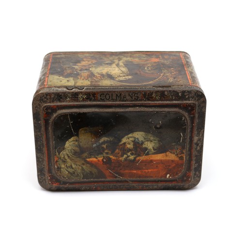 206 - Advertising - a late 19th century rounded rectangular shaped Colman's Mustard pictorial tin, the lid... 