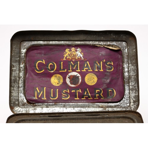 206 - Advertising - a late 19th century rounded rectangular shaped Colman's Mustard pictorial tin, the lid... 