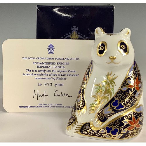 5 - A Royal Crown Derby paperweight, Imperial Panda, part of the Endangered Species series commissioned ... 