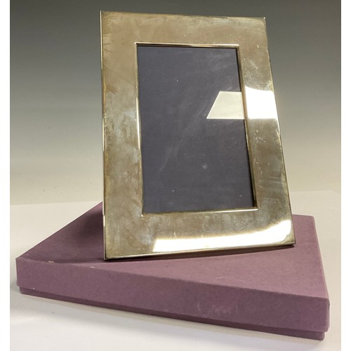 29 - A silver rectangular easel photograph frame, 20cm high, boxed