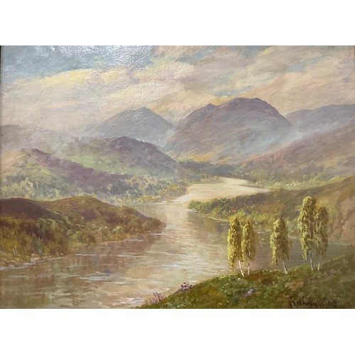 36 - Pictures and Prints - Graham Scott, The Trossachs, signed, oil; M Firfiray, Landscape, signed, oil; ... 