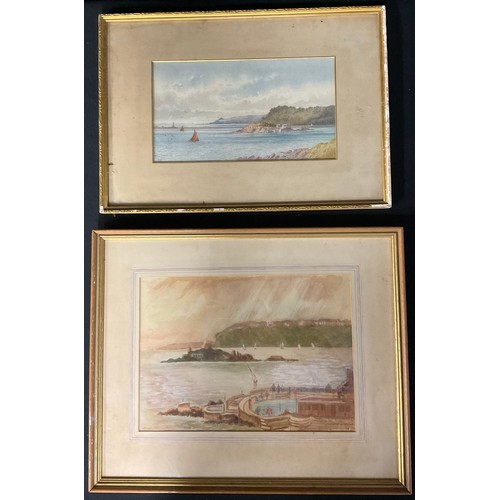 40 - Constance A Stanton  
Drake’s Island and Plymouth Sound From the Hoe
signed and dated 1974, watercol... 