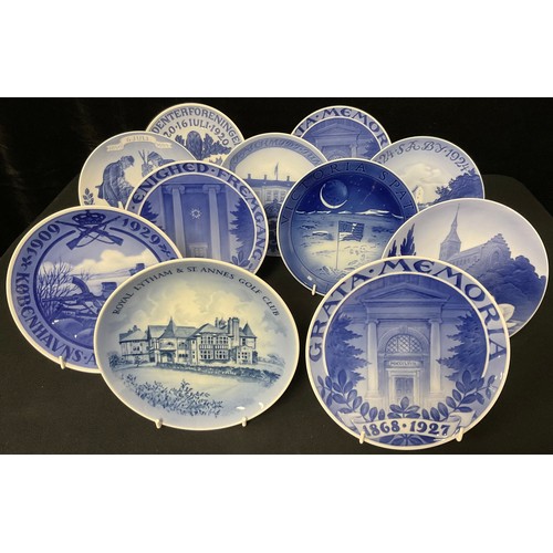 45 - A Royal Copenhagen commemorative plate, Grata Memoria 1868 - 192, 18cm diameter, printed mark; other... 