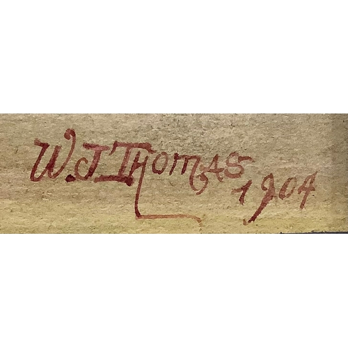 W J Thomas (1904) Busy Coastal Scene signed, watercolour, 26.5cm x 39cm