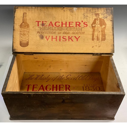 688 - Advertising - a Teachers Highland Cream Whisky pine box