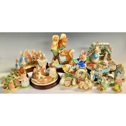 704 - A Border Fine Arts Studio ceramic Beatrix Potter model, Squirrel Nutkin and Friends, limited edition... 