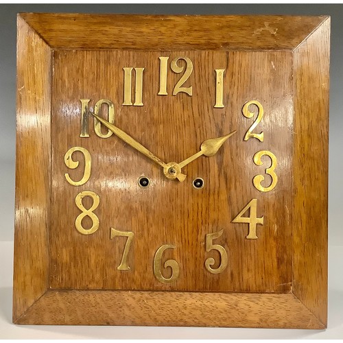 707 - An Art Deco oak wall clock