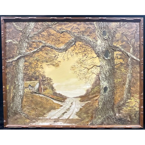 710 - English School (20th Century)  
Woodland Scene  
oil on canvas, 89cm x 114cm