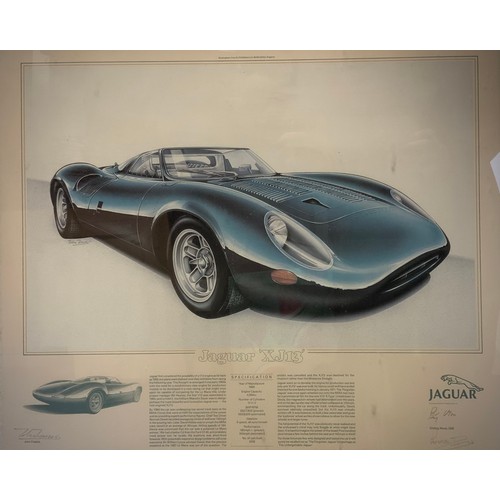 25 - John Francis, By and after, Jaguar XJ13, signed in pencil by Stirling Moss, and Norman Dewis, limite... 