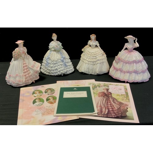 85 - A set of Coalport limited edition Four Flowers figures, Lily,  Iris, Rose and Carnation , sculpted b... 