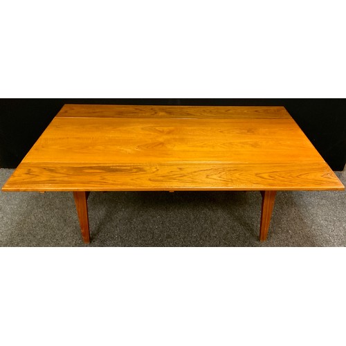 108 - Mid century design - a Teak, Kia Kristiansen type, Danish metamorphic coffee/dining table, 53.5cm hi... 