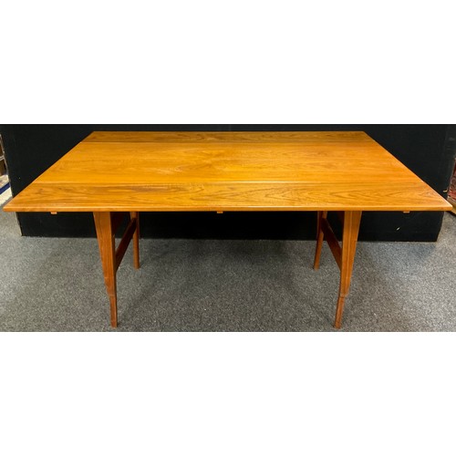 108 - Mid century design - a Teak, Kia Kristiansen type, Danish metamorphic coffee/dining table, 53.5cm hi... 