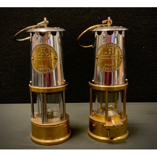 176 - Two Eccles Miner's Safety lamps, (2).