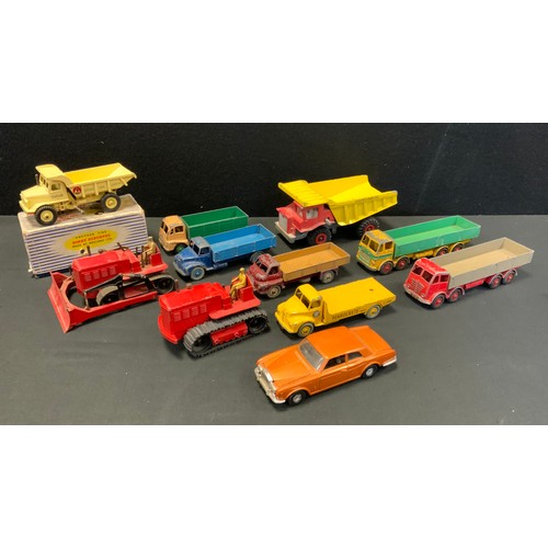 181 - Dinky Supertoys - 965 Euclid Rear Dup Truck, pale yellow, boxed;  Aveling-Barford Centaur Dump Truck... 