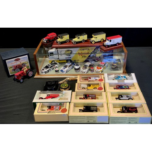 185 - Toys - Minichamps, Opel Team Rosberg Racing articulated lorry and racing cars inc Opel Calibra V6,  ... 